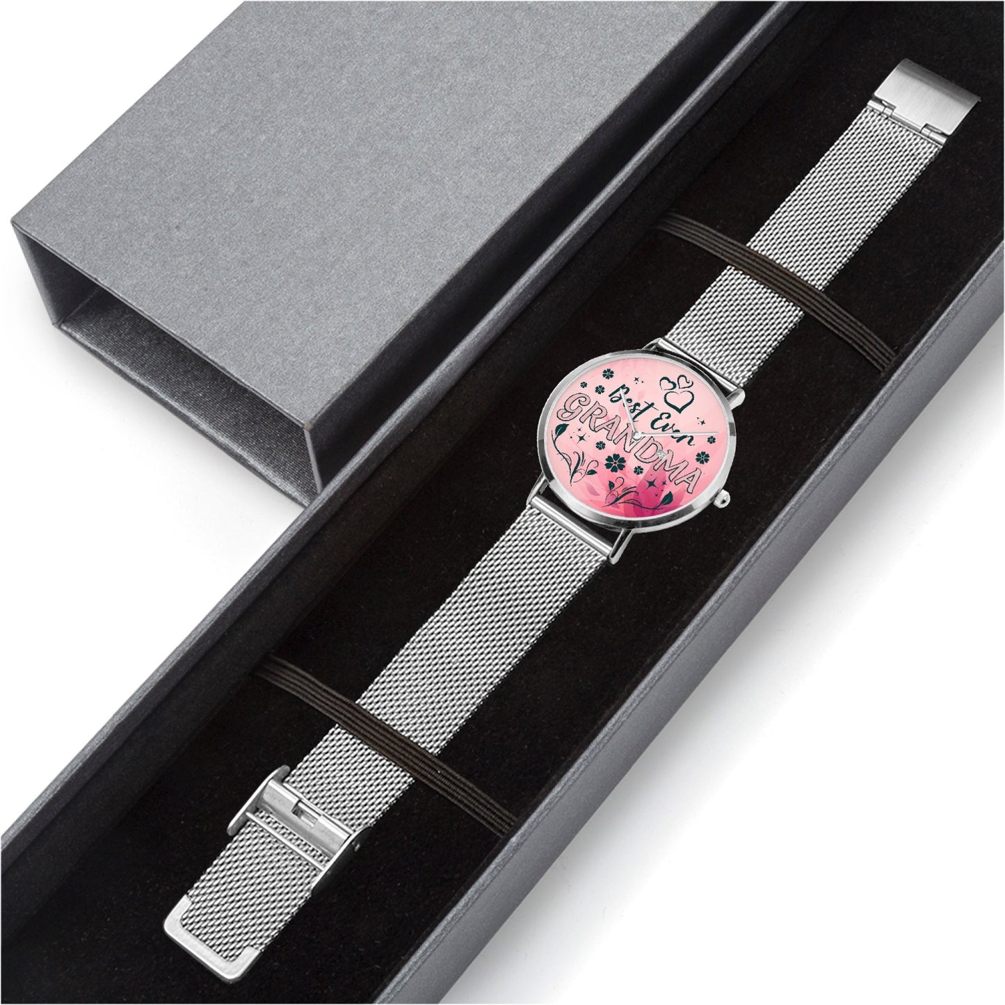 Grandma - Best Ever Women's Fashion Ultra Thin Steel Strap Quartz Watch With Date