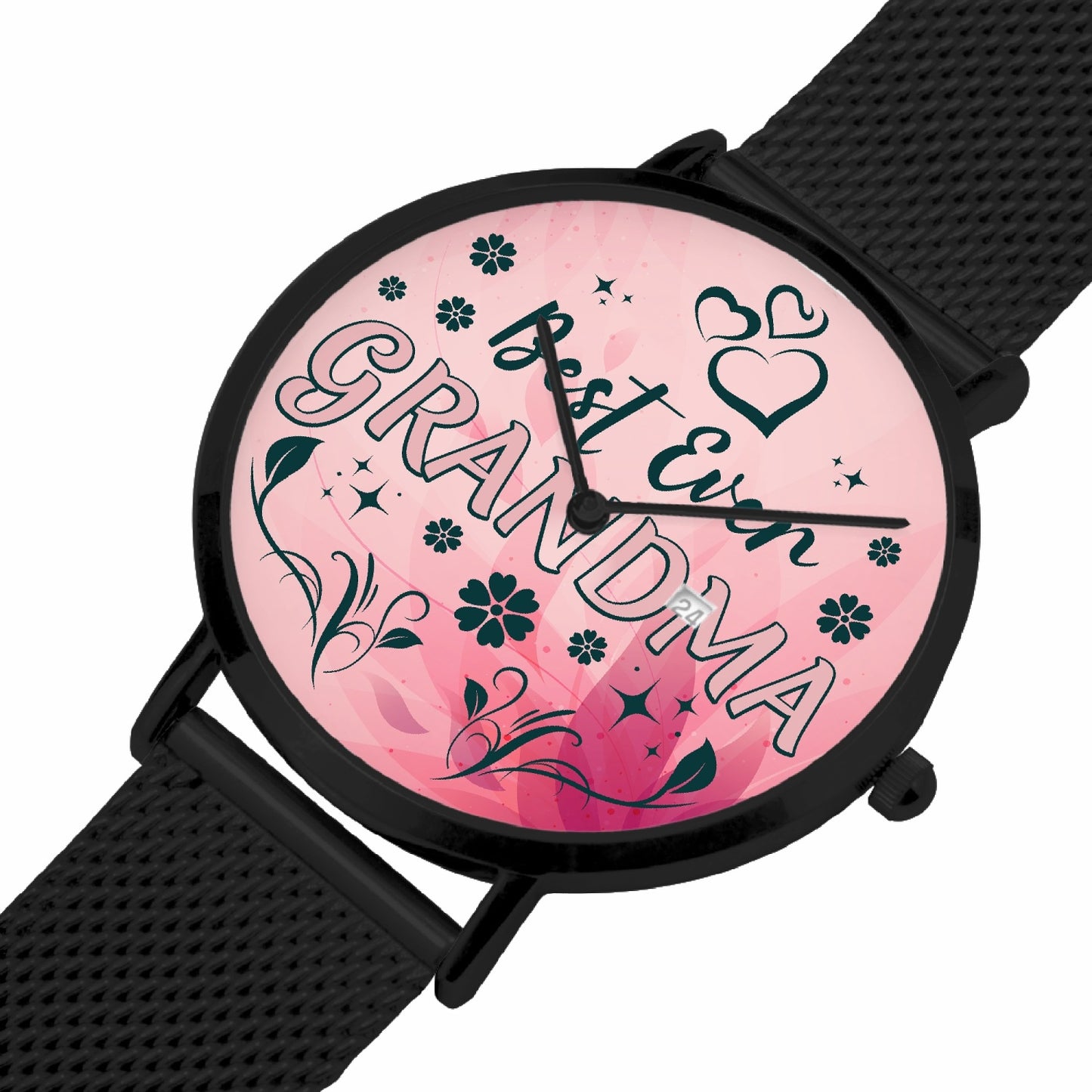 Grandma - Best Ever Women's Fashion Ultra Thin Steel Strap Quartz Watch With Date