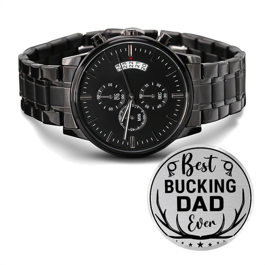 Best Bucking Dad Ever Engraved Chronograph Watch
