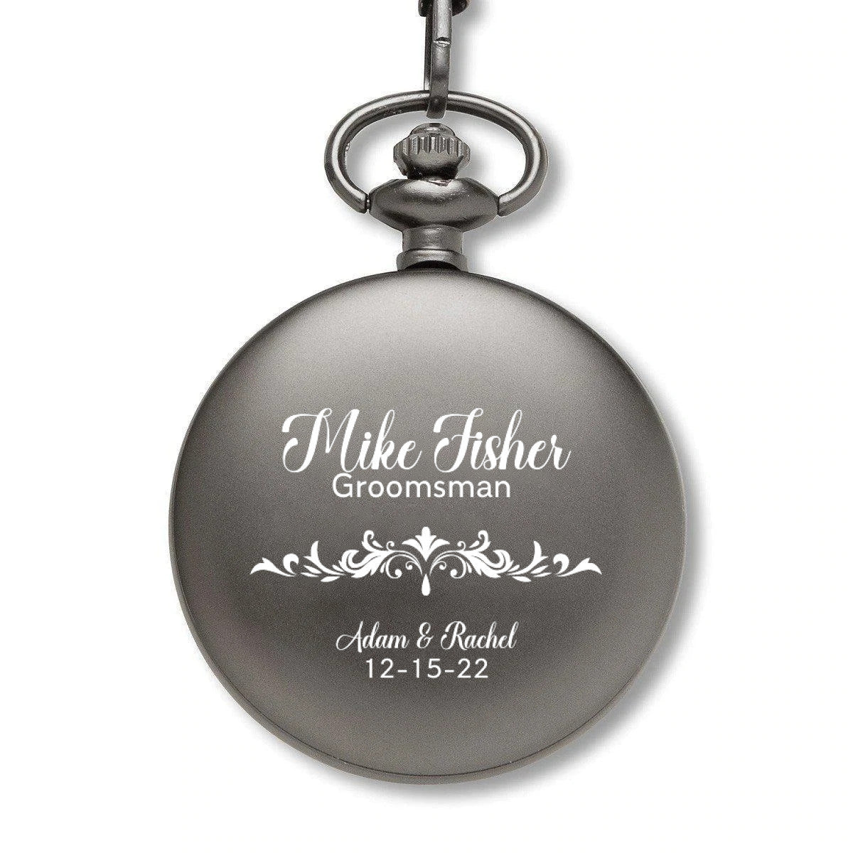 Engraved Pocket Watch -Personalized For Wedding Party