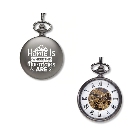 Home Is Where The Mountains Are Pocket Watch