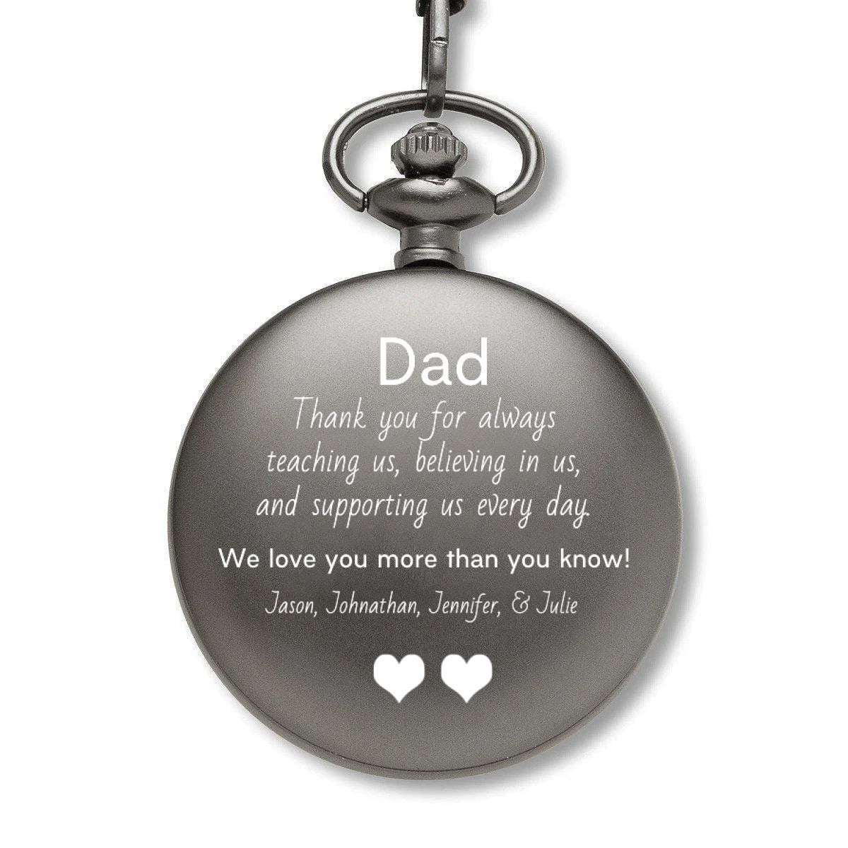 Personalized - Thank You Dad Open Face Pocket Watch